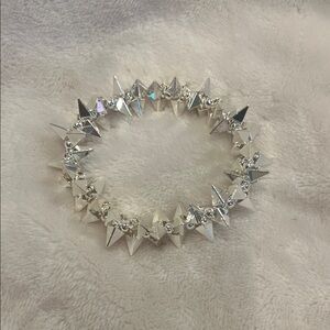 Silver Spike Stretch Bracelet